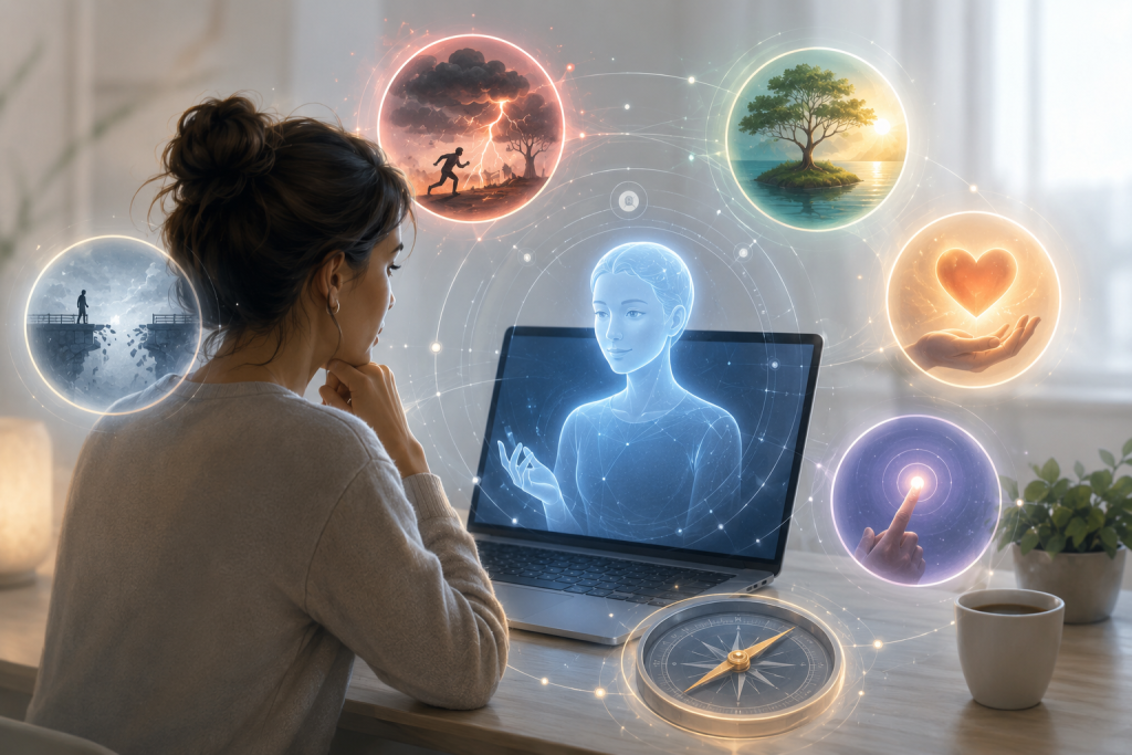 AI коуч помогает увидеть сценарии выживания