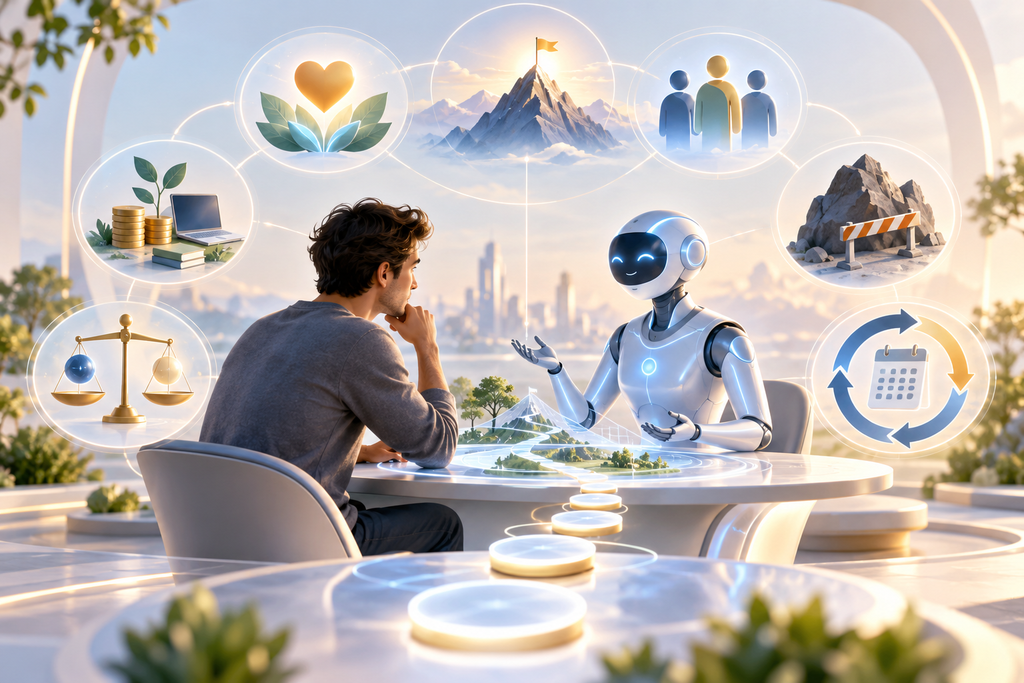  AI коуч помогает начать саморефлексию по стратегии жизни