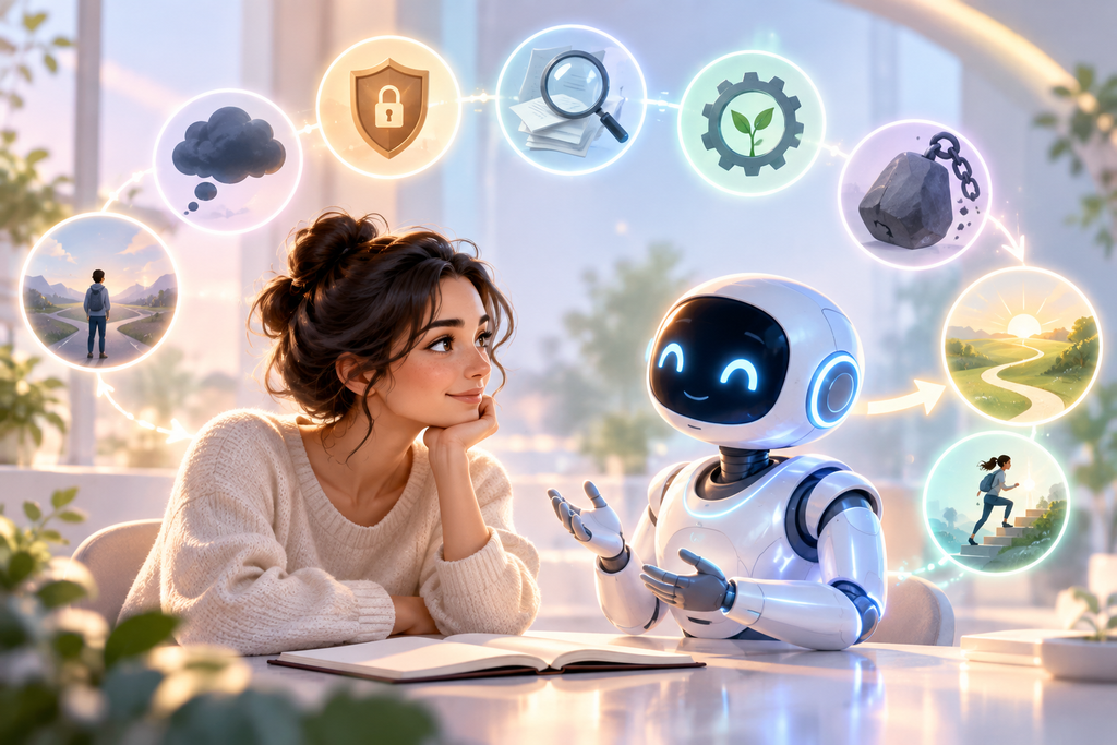 AI коуч помогает начать саморефлексию по ограничивающим убеждениям