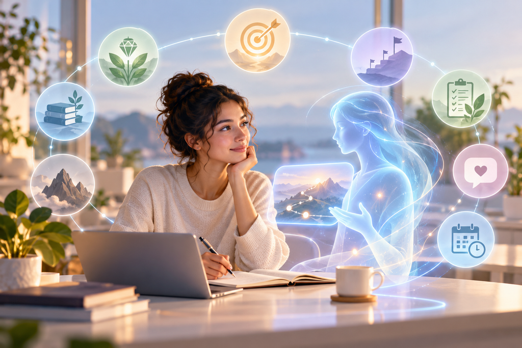 AI коуч помогает начать саморефлексию по целям