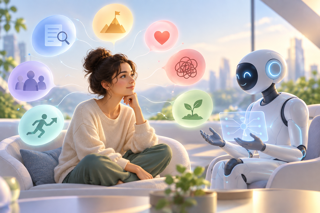 AI коуч помогает начать саморефлексию при кризисе в жизни