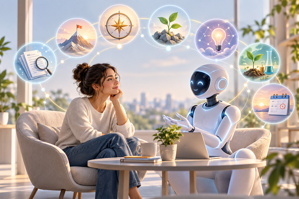 AI коуч помогает начать саморефлексию при кризисе самореализации